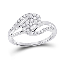  14k White Gold Round Diamond Cluster Bridal Wedding Engagement Ring 1/2 Cttw