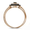 10k Rose Gold Womens Round Brown Diamond Heart Ring 1/4 Cttw