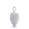 10k White Gold Womens Round Diamond Heart Pendant 1/4 Cttw