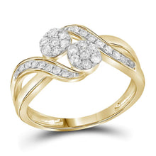  14k Yellow Gold Round Diamond 2-stone Bridal Wedding Engagement Ring 1/2 Cttw