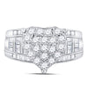 10k White Gold Round Diamond Heart Bridal Wedding Engagement Ring 1 Cttw