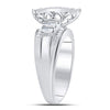 10k White Gold Round Diamond Heart Bridal Wedding Engagement Ring 1 Cttw