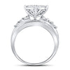10k White Gold Round Diamond Heart Bridal Wedding Engagement Ring 1 Cttw