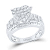 10k White Gold Round Diamond Heart Bridal Wedding Engagement Ring 1 Cttw