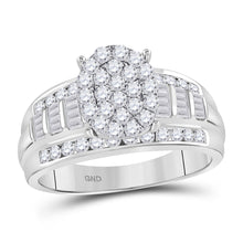  10k White Gold Round Diamond Oval Bridal Wedding Engagement Ring 1 Cttw