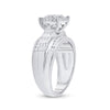 10k White Gold Round Diamond Cluster Bridal Wedding Engagement Ring 1 Cttw