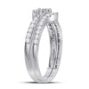 10k White Gold Round Diamond 2-stone Bridal Wedding Ring Band Set 1/2 Cttw