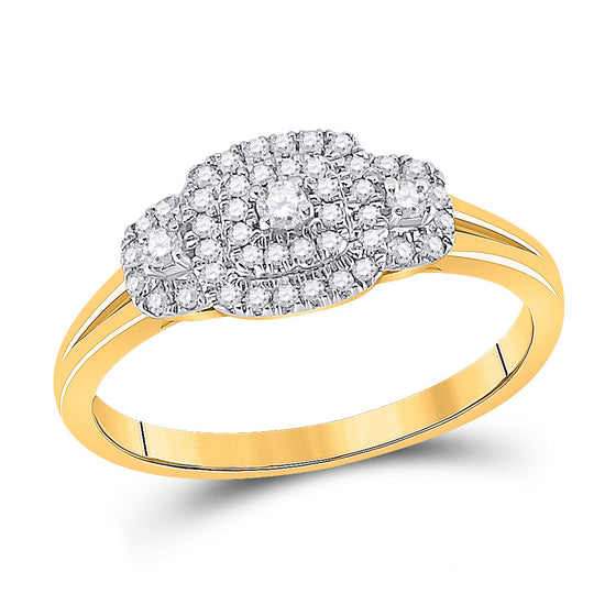 10k Yellow Gold Round Diamond Solitaire Bridal Wedding Engagement Ring 1/4 Cttw