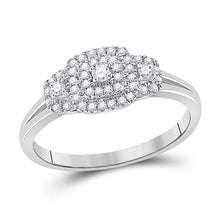  10k White Gold Round Diamond Halo Bridal Wedding Engagement Ring 1/4 Cttw