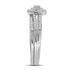 10k White Gold Round Diamond Split-shank Bridal Wedding Ring Band Set 1/2 Cttw