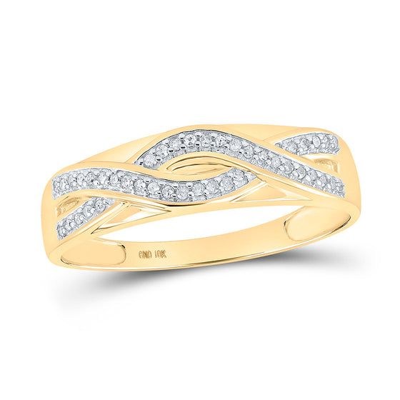 10k Yellow Gold His Hers Round Diamond Cluster Matching Wedding Set 3/8 Cttw