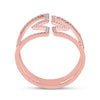 10k Rose Gold Womens Round Diamond Bisected Negative Space Band Ring 1/4 Cttw