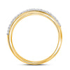 14k Yellow Gold Heart Diamond Bridal Wedding Ring Band Set 7/8 Cttw