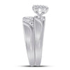 10k White Gold His Hers Round Diamond Solitaire Matching Wedding Set 1/3 Cttw