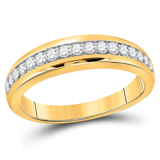 10k Yellow Gold His Hers Round Diamond Cluster Matching Wedding Set 1-1/3 Cttw