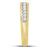 10k Yellow Gold His Hers Round Diamond Cluster Matching Wedding Set 1-1/3 Cttw
