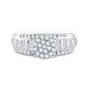 10k White Gold Round Diamond Cluster Bridal Wedding Engagement Ring 1/2 Cttw