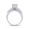 10k White Gold Round Diamond Cluster Bridal Wedding Engagement Ring 1/2 Cttw