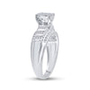 10k White Gold Round Diamond Cluster Bridal Wedding Engagement Ring 1/2 Cttw