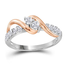  14k White Gold Round Diamond 2-stone Bridal Wedding Engagement Ring 3/4 Cttw
