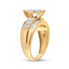 10k Yellow Gold Round Diamond Cluster Bridal Wedding Engagement Ring 1 Cttw