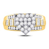 10k Yellow Gold Round Diamond Heart Cluster Bridal Wedding Engagement Ring 1 Cttw