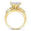 10k Yellow Gold Round Diamond Heart Cluster Bridal Wedding Engagement Ring 1 Cttw