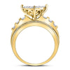 10k Yellow Gold Round Diamond Heart Cluster Bridal Wedding Engagement Ring 1 Cttw