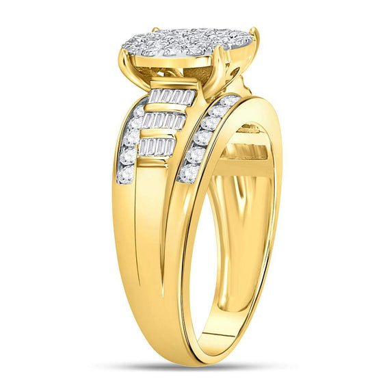 10k Yellow Gold Round Diamond Oval Bridal Wedding Engagement Ring 1 Cttw