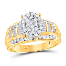  10k Yellow Gold Round Diamond Oval Bridal Wedding Engagement Ring 1 Cttw