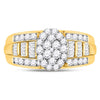 10k Yellow Gold Diamond Oval Cluster Bridal Wedding Engagement Ring 1 Cttw