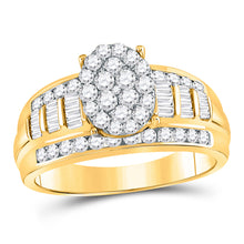  10k Yellow Gold Diamond Oval Cluster Bridal Wedding Engagement Ring 1 Cttw
