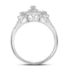 10k White Gold Round Diamond Cluster Bridal Wedding Engagement Ring 1/2 Cttw