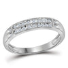 10k White Gold His Hers Round Diamond Cluster Matching Wedding Set 5/8 Cttw