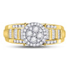 10k Yellow Gold Round Diamond Cluster Bridal Wedding Engagement Ring 1/2 Cttw