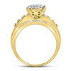 10k Yellow Gold Round Diamond Cluster Bridal Wedding Engagement Ring 1/2 Cttw