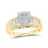 10k Yellow Gold Round Diamond Cluster Bridal Wedding Engagement Ring 1/2 Cttw