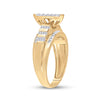 10k Yellow Gold Round Diamond Oval Cluster Bridal Wedding Engagement Ring 1/2 Cttw