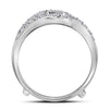 14k White Gold Womens Round Diamond Wedding Wrap Ring Guard Enhancer 3/4 Cttw