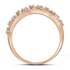 10k Rose Gold Womens Round Diamond Roped Woven Band Ring 1/2 Cttw