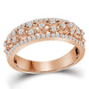 10k Rose Gold Womens Round Diamond Roped Woven Band Ring 1/2 Cttw