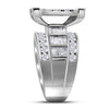 10k White Gold Round Diamond Cluster Bridal Wedding Engagement Ring 3 Cttw