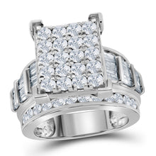 10k White Gold Round Diamond Cluster Bridal Wedding Engagement Ring 3 Cttw