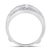 14k White Gold Womens Round Diamond Wrap Ring Guard Enhancer 1/2 Cttw