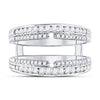 14k White Gold Womens Round Diamond Wrap Ring Guard Enhancer 1/2 Cttw