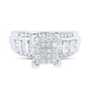10k White Gold Round Diamond Bridal Wedding Engagement Ring 7/8 Cttw