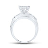 10k White Gold Round Diamond Bridal Wedding Engagement Ring 7/8 Cttw
