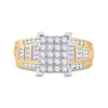 10k Yellow Gold Round Diamond Cluster Bridal Wedding Engagement Ring 1 Cttw