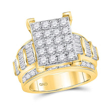  10k Yellow Gold Round Diamond Cluster Bridal Wedding Engagement Ring 3 Cttw