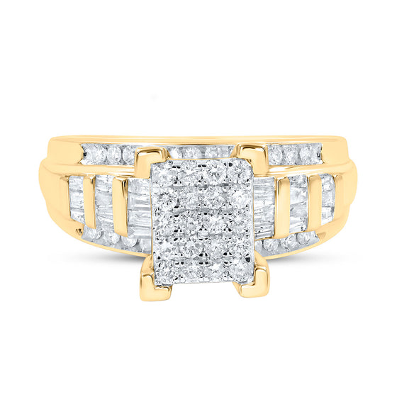 10k Yellow Gold Round Diamond Bridal Wedding Engagement Ring 7/8 Cttw